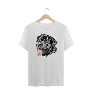 Nome do produto Camiseta Plus Size Rottweiler Cara Preta Pintura Digital