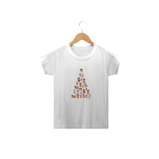 Nome do produto Camiseta Infantil Cachorro Árvore de Natal