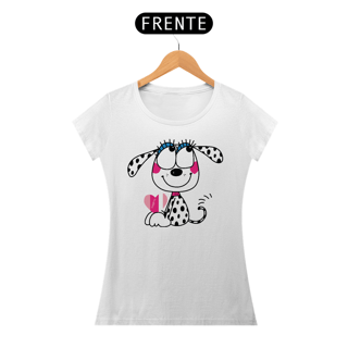 Nome do produto Baby Look Dálmata Filhote Segurando um Coração