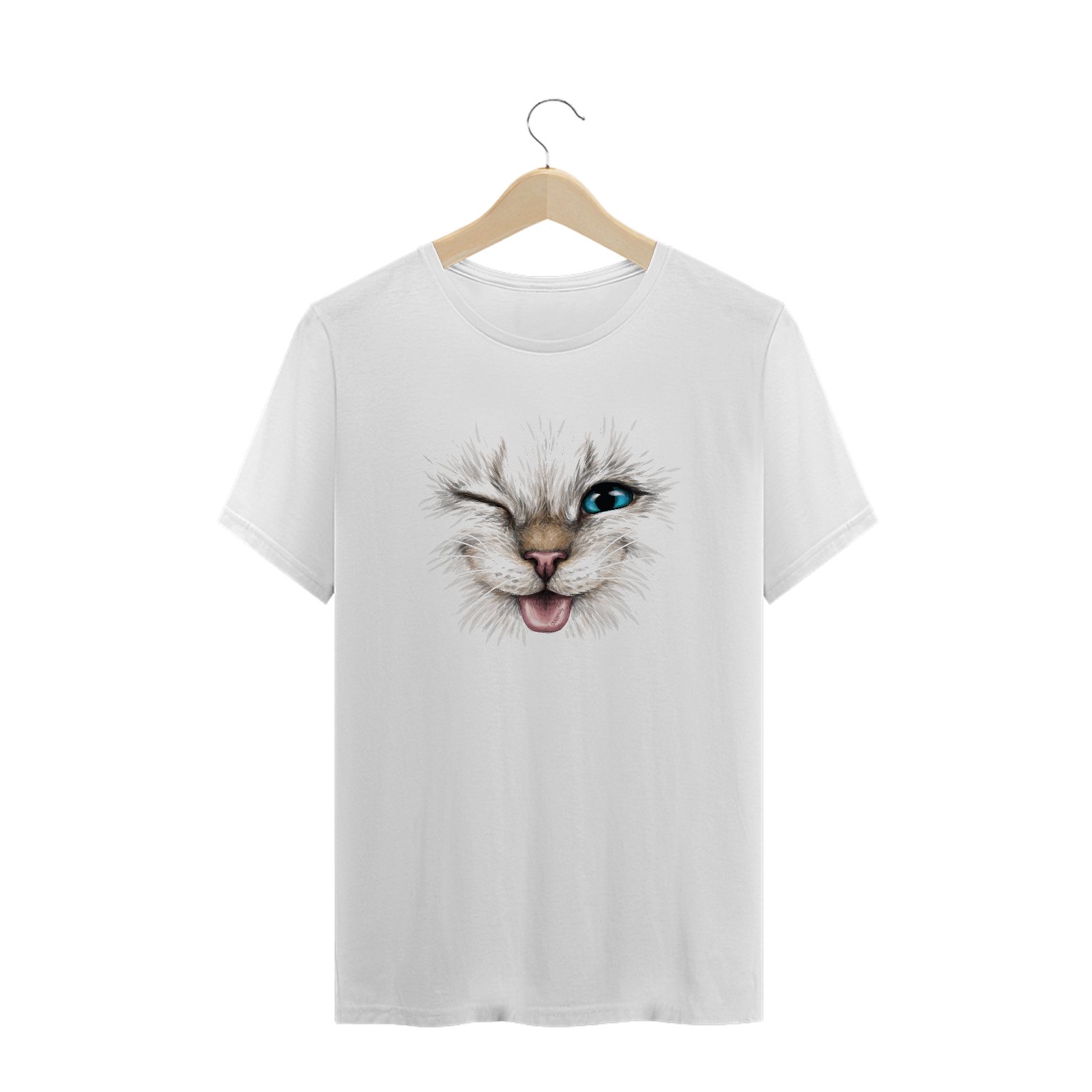 Camiseta Plus Size Gato Piscando