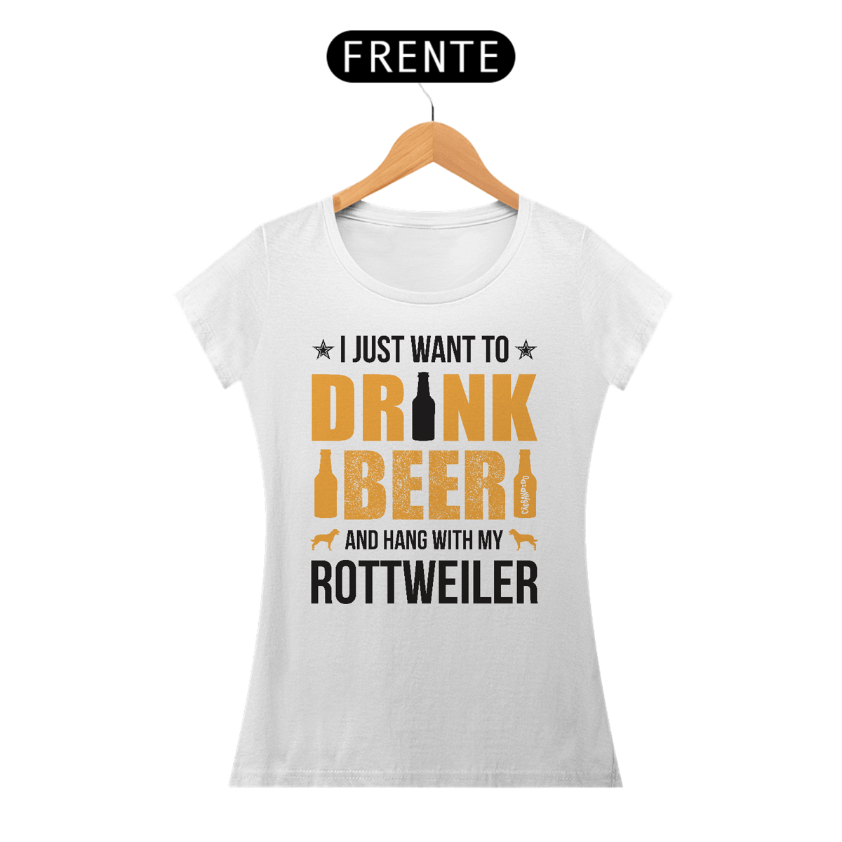 Nome do produto: Baby Look Cerveja e Rottweiler
