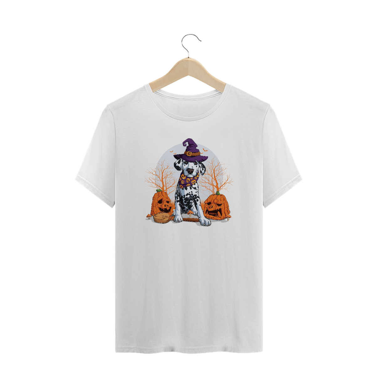 Nome do produto: Camiseta Plus Size Dálmata Halloween