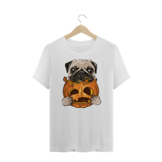 Nome do produto Camiseta Plus Size Pug Comendo uma Abóbora