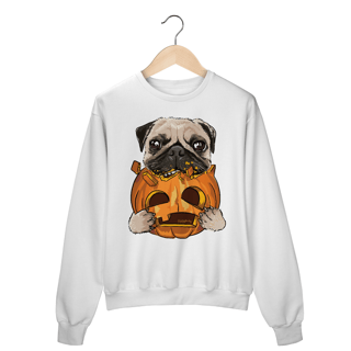 Nome do produto Moletom Blusão Pug Comendo uma Abóbora