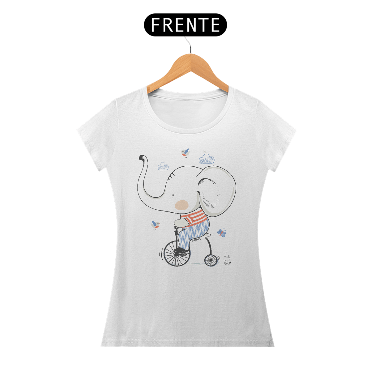 Nome do produto: Baby Look Elefante - Modelo 3