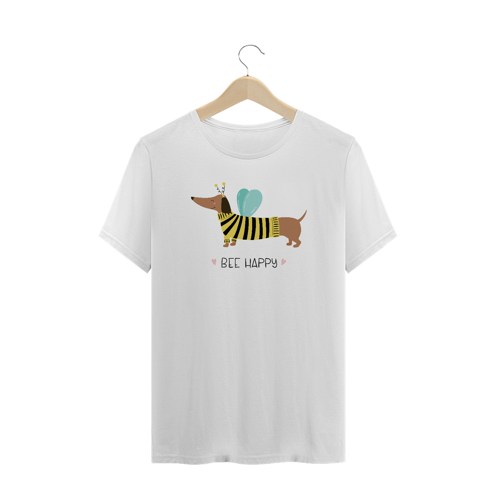 Camiseta Plus Size Dachshund Bee Happy