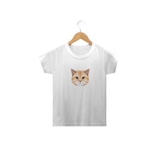 Nome do produto Camiseta Infantil Gato Retrato