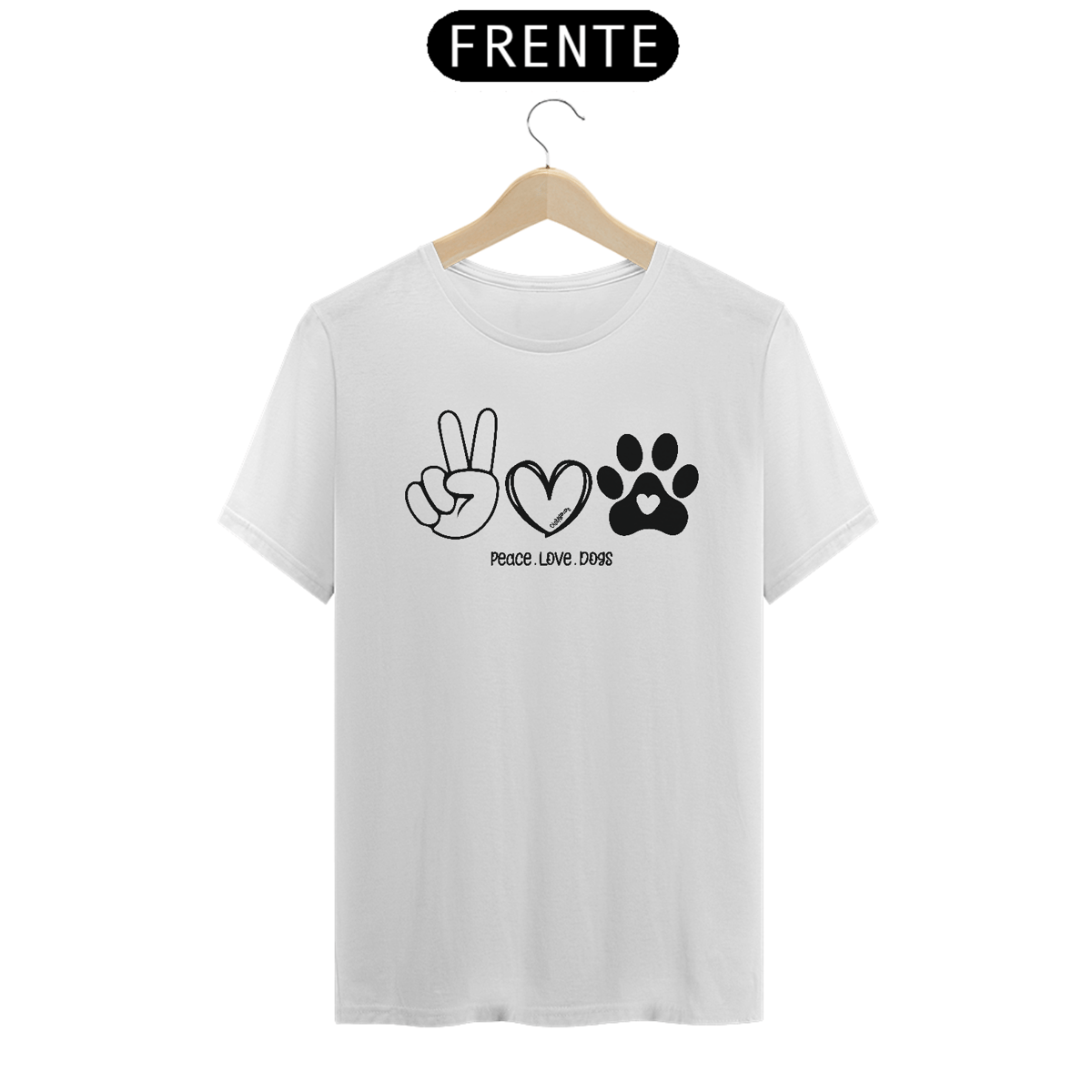 Nome do produto: Camiseta Peace, love, dogs