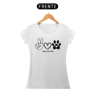 Nome do produto Baby Look Peace, love, dogs