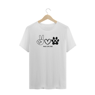 Nome do produto Camiseta Plus Size Peace, love, dogs