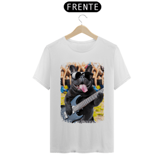 Nome do produto Camiseta Bulldog Francês Tocando Guitarra