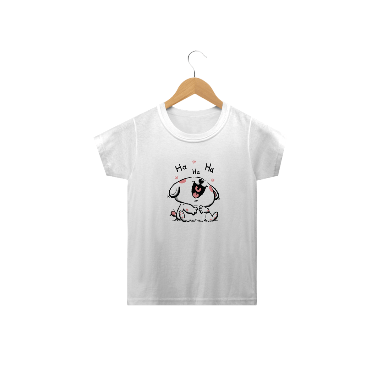 Nome do produto: Camiseta Infantil Cachorrinho Rindo
