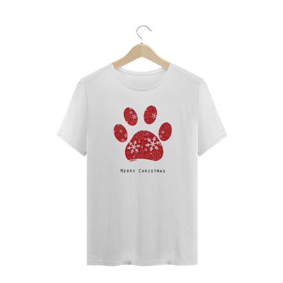 Camiseta Plus Size Natal Patinha de Cachorro