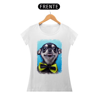 Nome do produto Baby Look Chihuahua Preto de Gravatinha