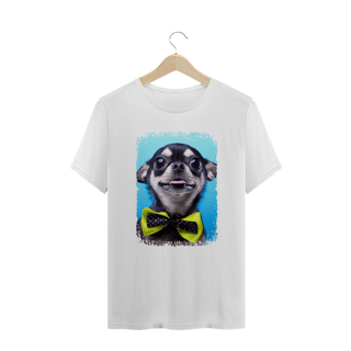 Camiseta Plus Size Chihuahua Preto de Gravatinha