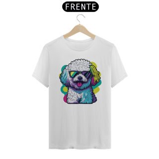 Nome do produto Camiseta Bichon Frisé de Óculos de Sol