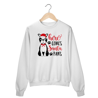 Nome do produto Moletom Blusão Natal - Here Comes Santa Paws