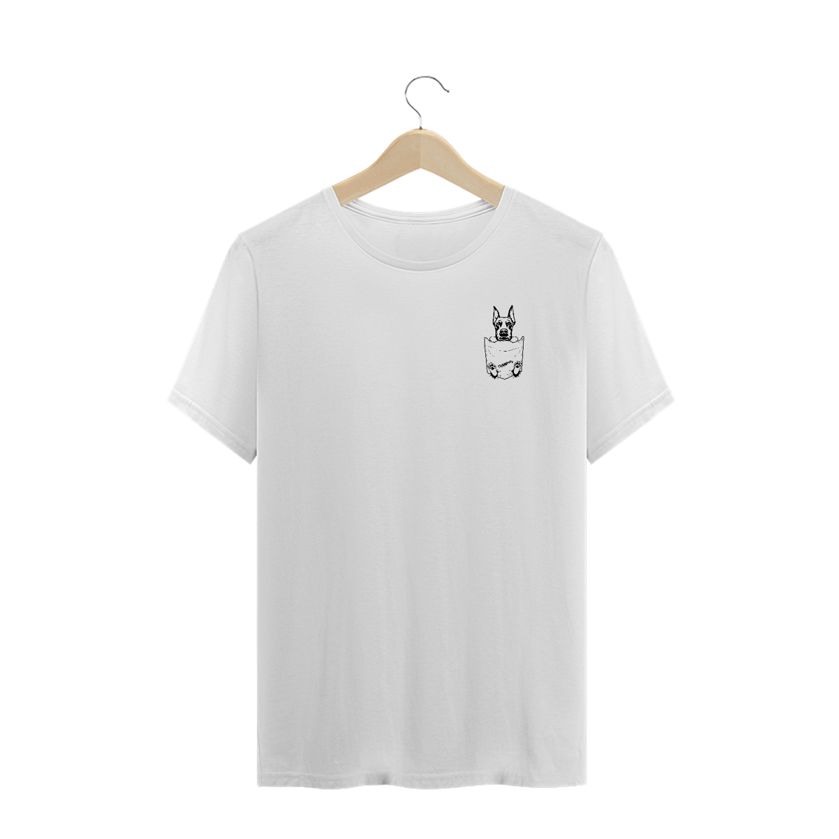 Nome do produto: Camiseta Plus Size Doberman Pocket