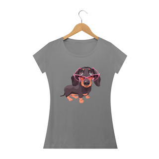 Nome do produto Baby Look Dachshund de Óculos