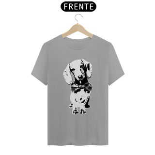 Nome do produto Camiseta Dachshund de Gravatinha em Preto e Branco