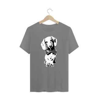Nome do produto Camiseta Plus Size Dachshund de Gravatinha em Preto e Branco