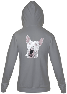 Nome do produto Moletom com Zíper e Capuz - Bull Terrier Pintura Digital