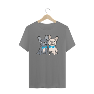 Nome do produto Camiseta Plus Size Bulldog Francês Casal de Gravatinha