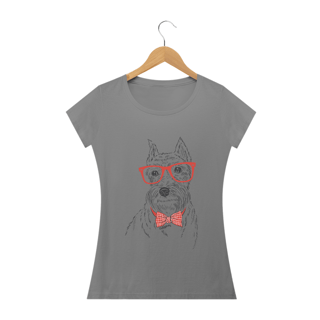 Nome do produto Baby Look Schnauzer de Óculos e Gravatinha
