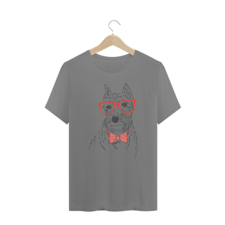 Nome do produto Camiseta Plus Size Schnauzer de Óculos e Gravatinha