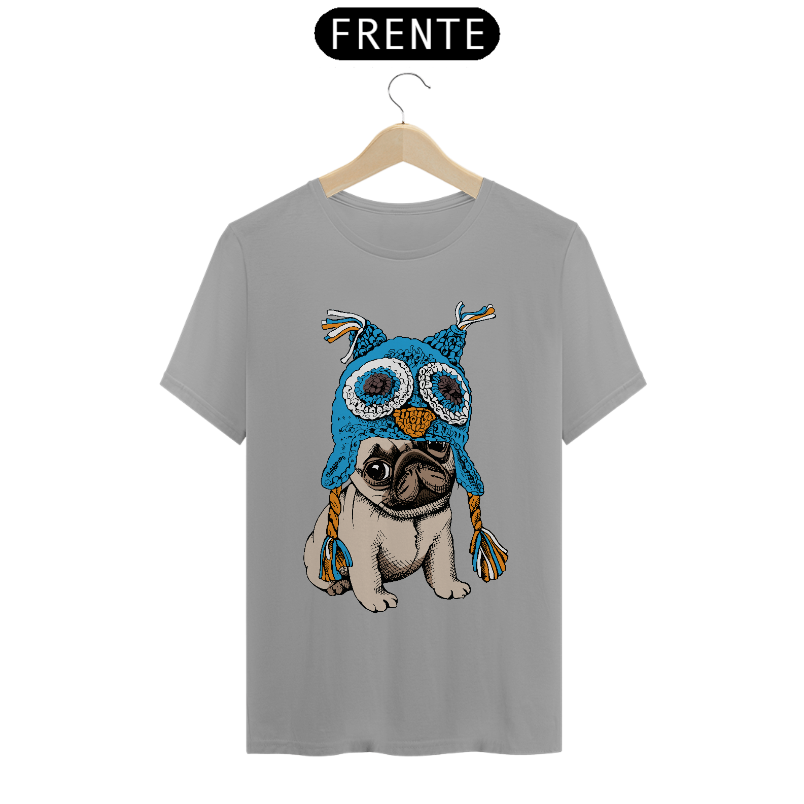 Camiseta Cachorro Pug Coruja