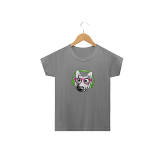 Nome do produto Camiseta Infantil Pastor Alemão de Óculos e Fone de Ouvido
