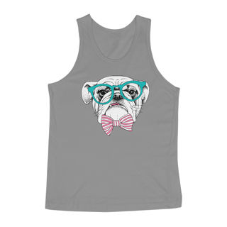 Regata Bulldog Inglês de Óculos e Gravatinha