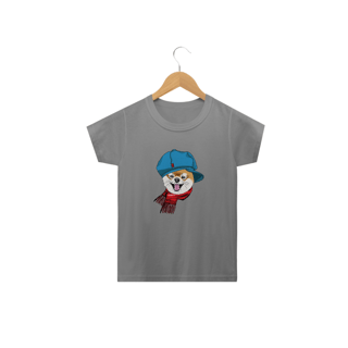 Nome do produto Camiseta Infantil Spitz Alemão de Boina e Cachecol