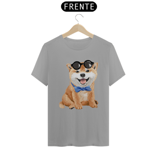 Nome do produto Camiseta Akita Filhote de Óculos e Gravatinha