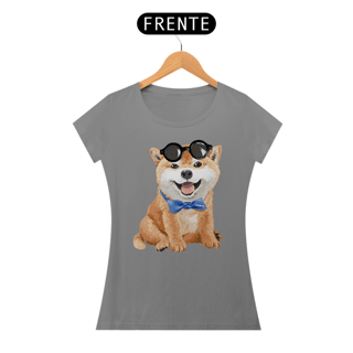 Nome do produto Baby Look Akita Filhote de Óculos e Gravatinha