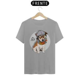 Nome do produto Camiseta Jack Russell de Óculos e Cachecol