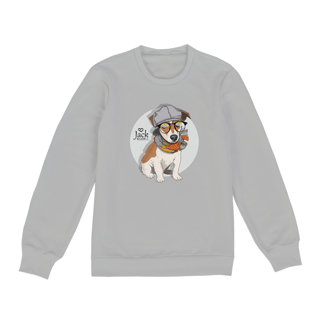 Nome do produto Moletom Blusão Jack Russell de Óculos e Cachecol