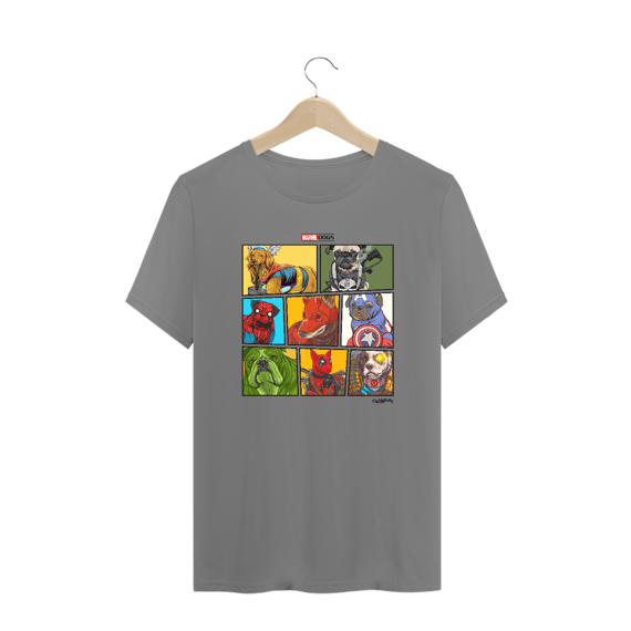 Camiseta Plus Size Marvel Dogs Super Heróis