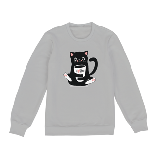 Nome do produto Moletom Blusão Gato Preto Café