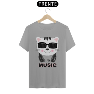 Nome do produto Camiseta Gato Love Music