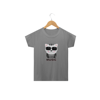 Nome do produto Camiseta Infantil Gato Love Music