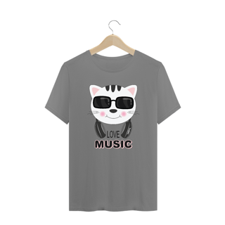 Nome do produto Camiseta Plus Size Gato Love Music