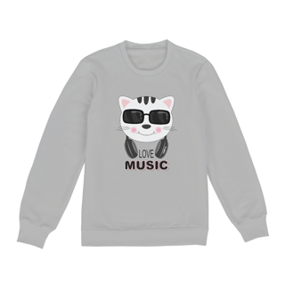 Nome do produto Moletom Blusão Gato Love Music