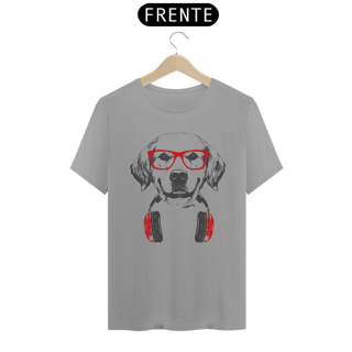 Nome do produto Camiseta Golden Retriever de Óculos e Fone de Ouvidos