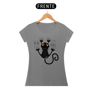 Nome do produto Baby Look Gato Preto Arranhando