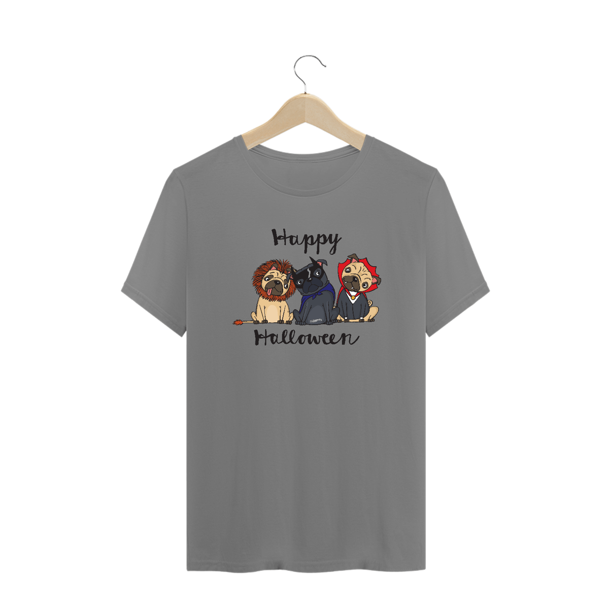 Nome do produto: Camiseta Plus Size Cachorro Happy Halloween