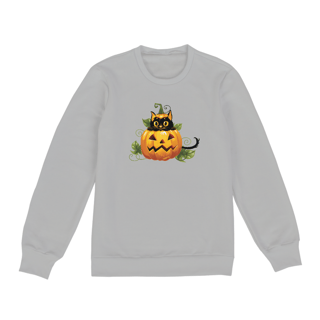 Nome do produto Moletom Blusão Gato Preto Halloween