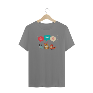 Nome do produto Camiseta Plus Size Cachorro Natal Ho Ho Ho