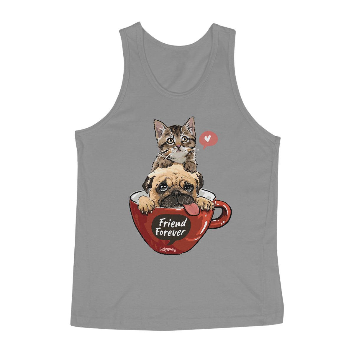 Nome do produto: Regata Gato e Cachorro - Friend Forever