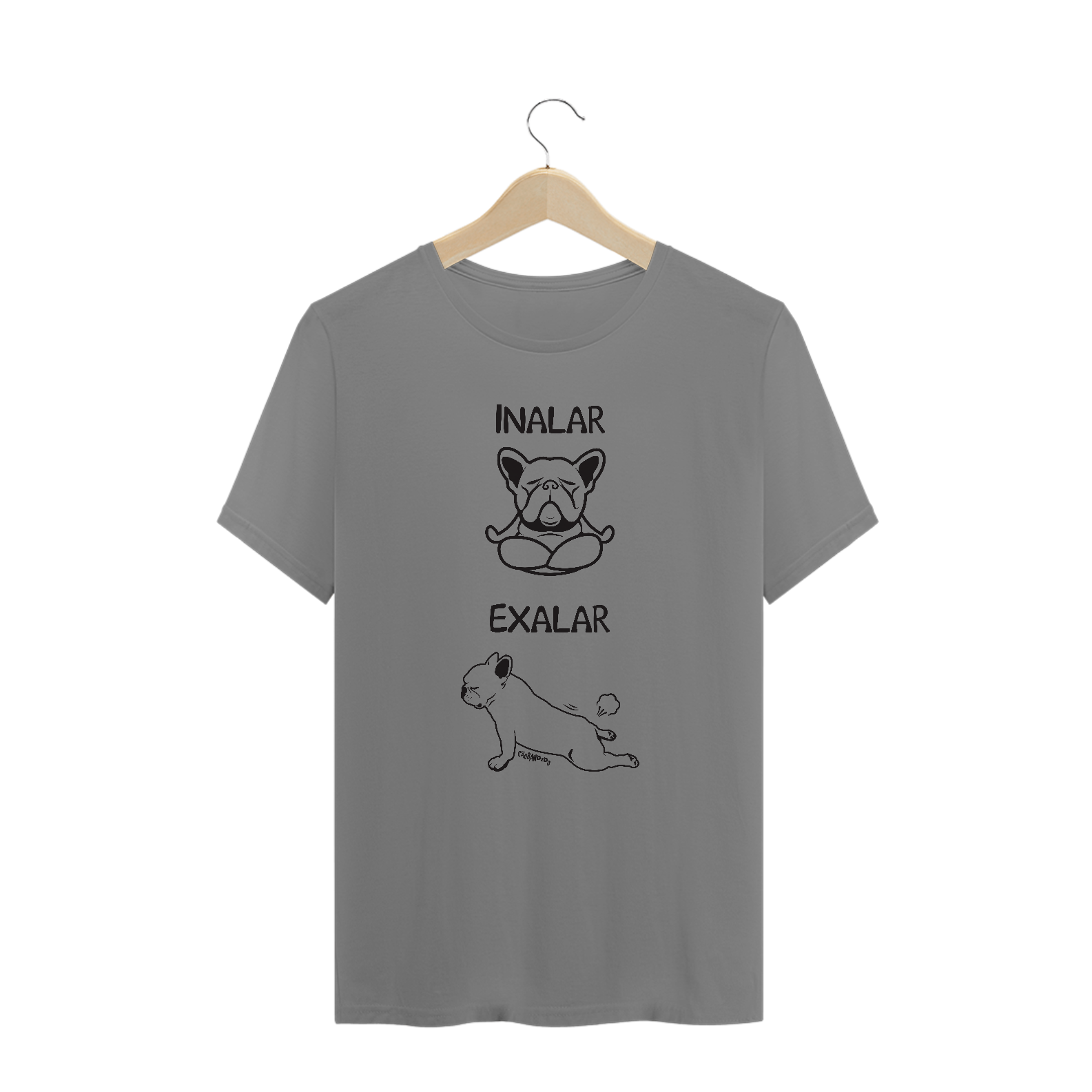 Camiseta Plus Size Cachorro Yoga Inalar e Exalar